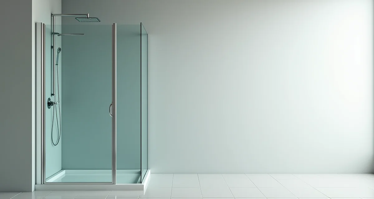 Box doccia in vetro temperato senza cornice in un bagno moderno illuminato da luce naturale
