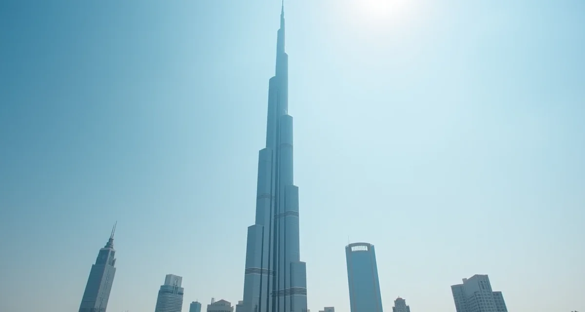 Grattacieli in acciaio e vetro che si ergono verso il cielo limpido di Dubai
