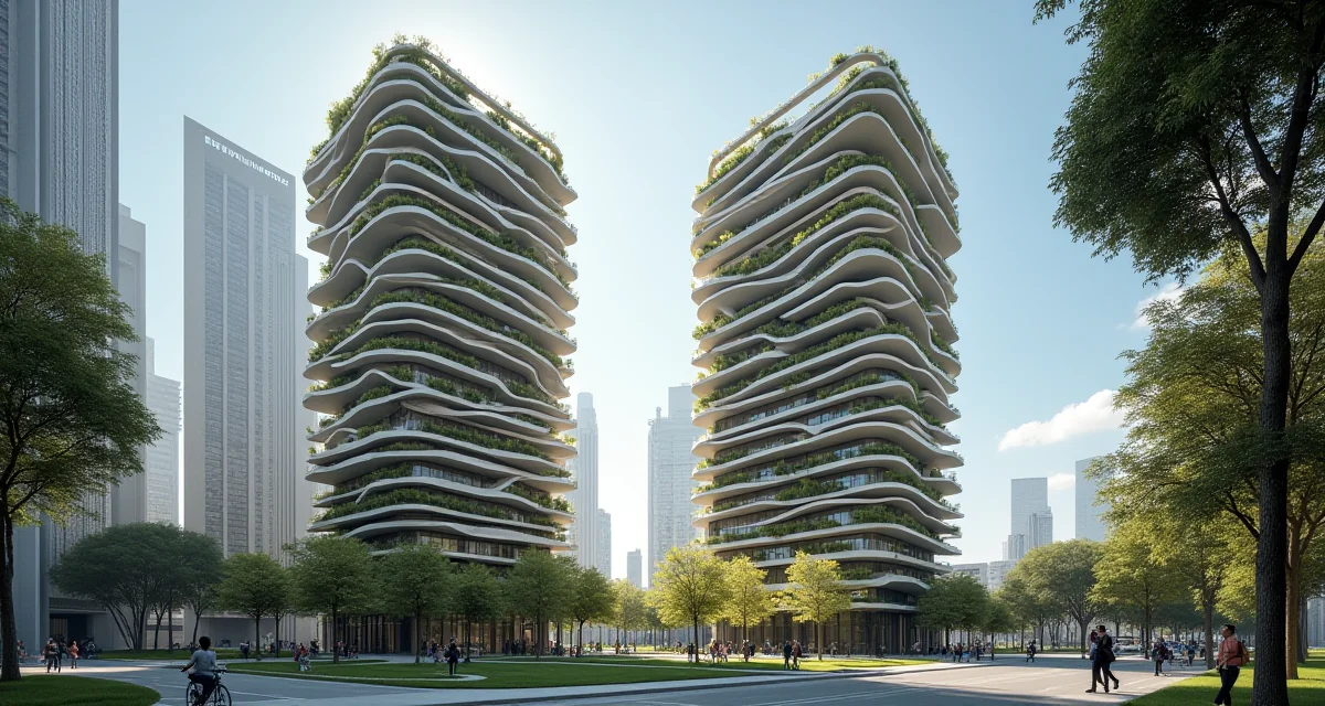 Torri del Bosco Verticale a Milano con facciate verdi integrate nell'architettura organica