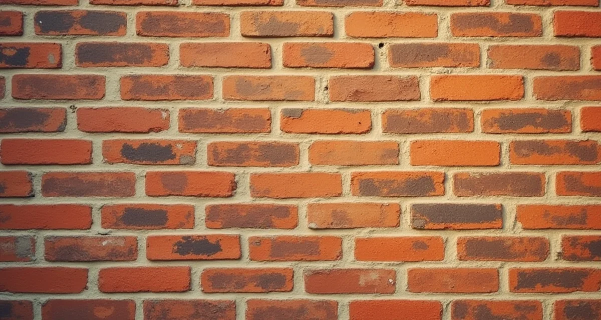 Dettaglio di muro in mattoni faccia a vista con legatura fiamminga e giunti di malta puliti sotto luce calda