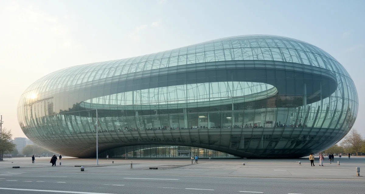 Vista del tetto dell'edificio Lingotto a Torino con la pista di prova e la bolla di vetro