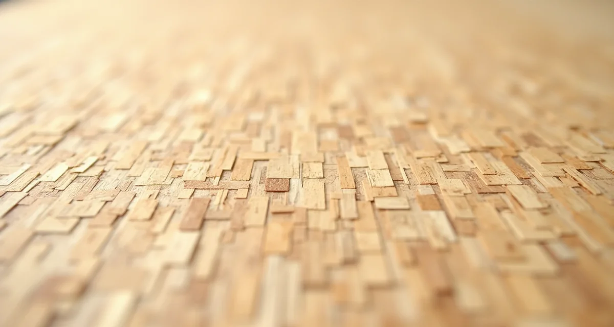 Primo piano di un pannello OSB che mostra le fibre di legno pressate e la texture superficiale del materiale