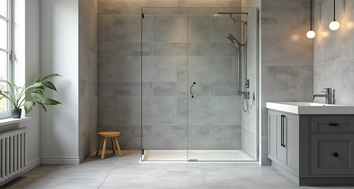 Piastrelle in gres porcellanato grigio per pavimenti bagno moderni e resistenti all'acqua