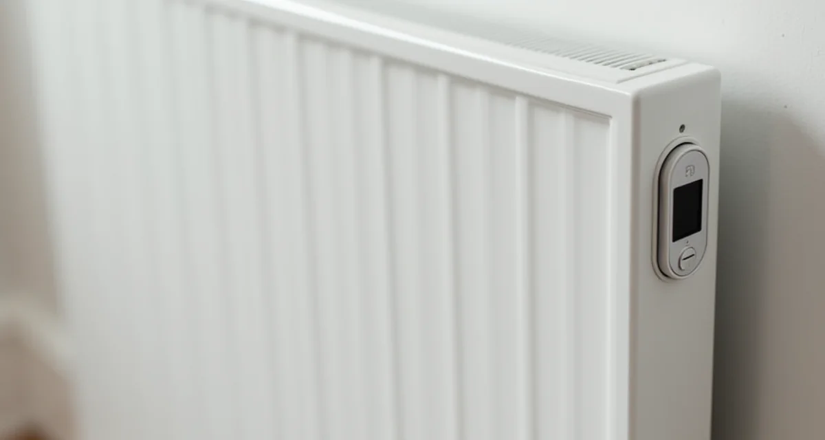 Radiatore elettrico a muro bianco con termostato digitale per il riscaldamento degli ambienti domestici