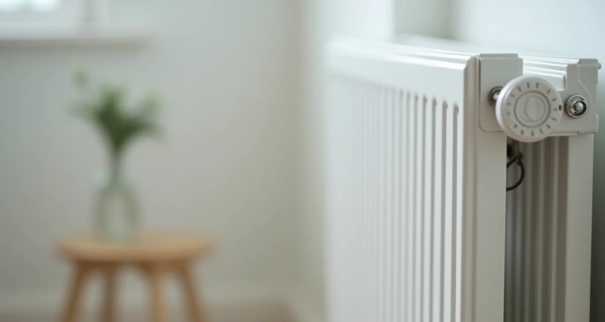 Umidificatore ceramico bianco appeso al termosifone per aumentare l'umidità ambientale