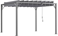 Outsunny Pergola Bioclimatica 3x3m Alluminio Lamelle Orientabili UV 50+ Grigio