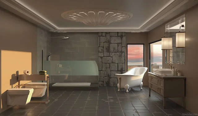 render-progetto bagno 3D